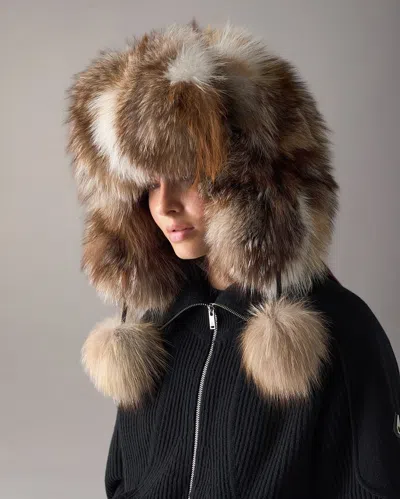Moose Knuckles Chapeau Trappeur En Fourrure De Renard In Patchwork