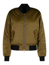 Moose Knuckles 'jet' Green Reversible Bomber Jacket With Logo Plate In Green