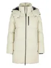 Moose Knuckles Chelia 3q Ivory Polyamide Blend Down Jacket In White