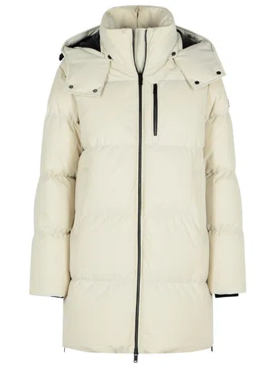 Moose Knuckles 'chelia 3q' Ivory Polyamide Blend Down Jacket In Multi