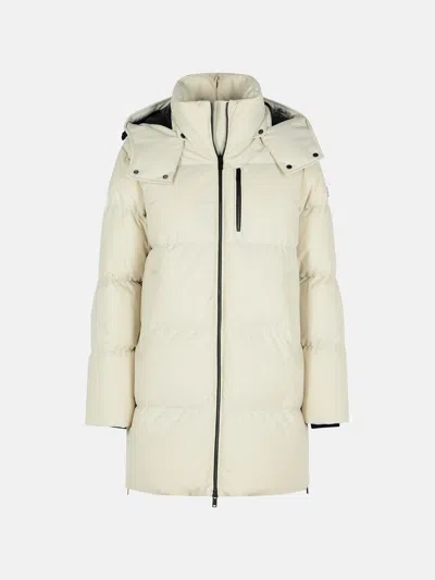 Moose Knuckles 'chelia 3q' Ivory Polyamide Blend Down Jacket In Neutral
