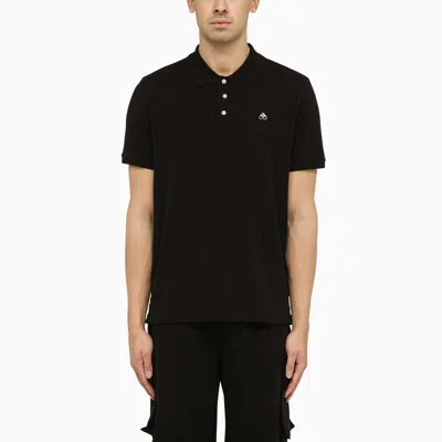 MOOSE KNUCKLES MOOSE KNUCKLES CLASSIC BLACK POLO SHIRT WITH LOGO