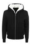 Moose Knuckles Cotton Blend Hoodie With Contrasting Lining In Black