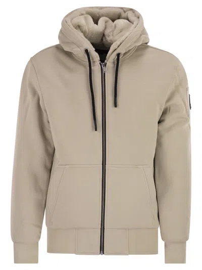 Moose Knuckles Classic Bunny - Faux Fur Lined Hoodie In Nude