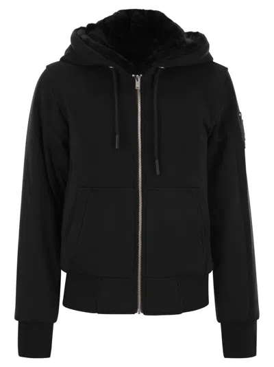 MOOSE KNUCKLES CLASSIC BUNNY - SWEATSHIRT WITH FAUX FUR