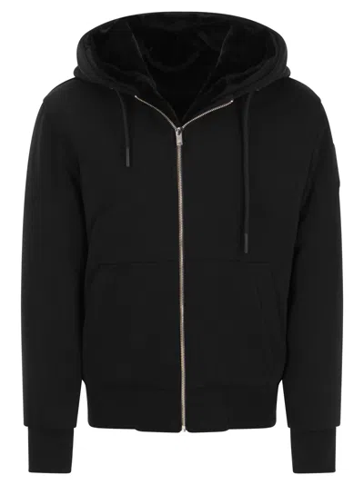 Moose Knuckles Classic Bunny - Faux Fur Lined Hoodie In Black