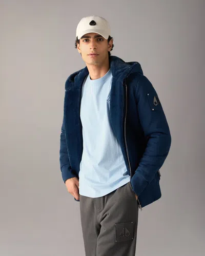 Moose Knuckles Classic Bunny Hoodie In Blue