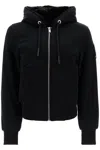 Moose Knuckles Logo-patch Faux-fur Hoodie In Black