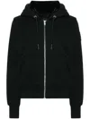 Moose Knuckles Logo-patch Faux-fur Hoodie In Black