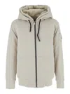 Moose Knuckles Regular Fit Drawstring Hoodie With Zip Closure In Neutral