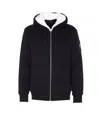 Moose Knuckles Black And White Cotton Casual Jacket In Black