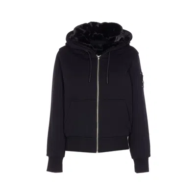 Moose Knuckles Classic Bunny Zip Hoodie In Black