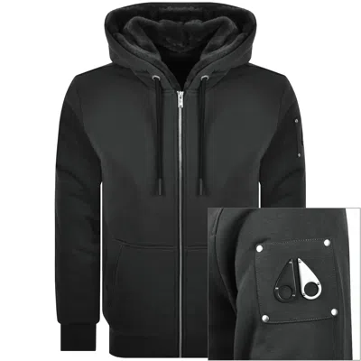 Moose Knuckles Classic Bunny Zip Hoodie Grey In Black