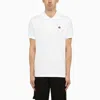 MOOSE KNUCKLES MOOSE KNUCKLES CLASSIC WHITE COTTON POLO SHIRT WITH LOGO