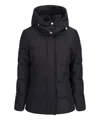 Moose Knuckles Quilted Padded Hooded Jacket With Zippered Pockets In Black