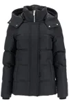 Moose Knuckles Cloud 3q 800 Fill Power Down Puffer Jacket With Removable Genuine Shearling Trim In Black