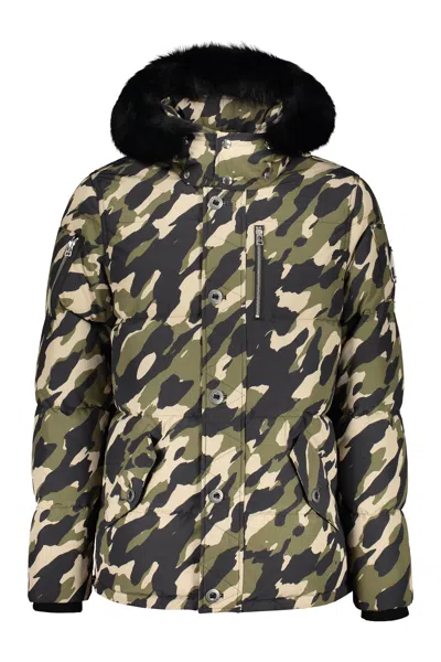Moose Knuckles Cloud 3q Hooded Down Jacket In Green