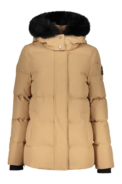 Moose Knuckles Cloud 3q Hooded Down Jacket In Brown