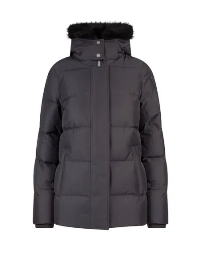 Moose Knuckles Cloud 3q Hooded Techno Fabric Down Jacket In Black