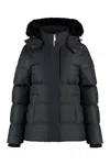 Moose Knuckles Cloud 3q 800 Fill Power Down Puffer Jacket With Removable Genuine Shearling Trim In Black