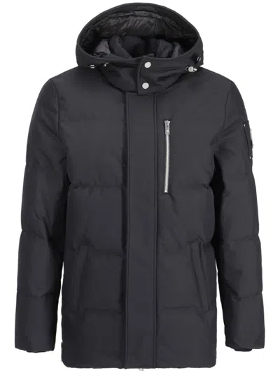 Moose Knuckles Padded Parka With Quilted Design And Hood In Black