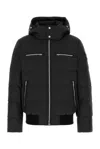 Moose Knuckles Black Polyester Cloud Bomber Down Jacket In Black