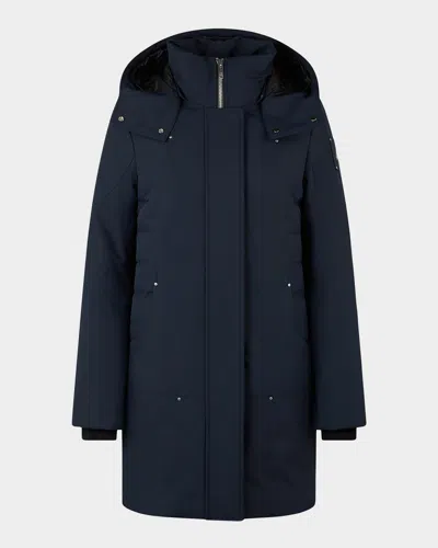 Moose Knuckles Cloud Hooded Down Parka In Stone With Natural Shearling
