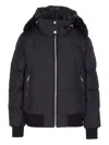Moose Knuckles Debbie Shearling Trim Down Bomber Jacket In Black