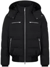 Moose Knuckles Navy Blue Polyester Cloud Bomber Down Jacket In 黑色