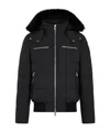 Moose Knuckles Cloud Shearing Bomber Jacket In Black