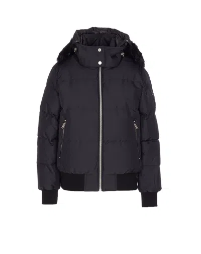 Moose Knuckles Cloud Shearling Bomber In Black