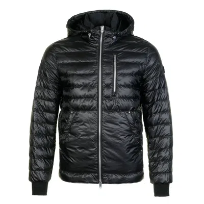 Moose Knuckles Cloud Walker Air Down Hoodie Black In Blue