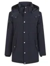Moose Knuckles Hooded Coat In Blue