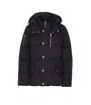 Moose Knuckles Quilted Hooded Jacket Removable Hood In Black