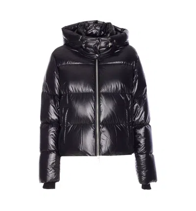 Moose Knuckles Long-sleeved Down Jacket In Black
