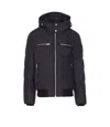 Moose Knuckles Navy Blue Polyester Cloud Bomber Down Jacket In Black