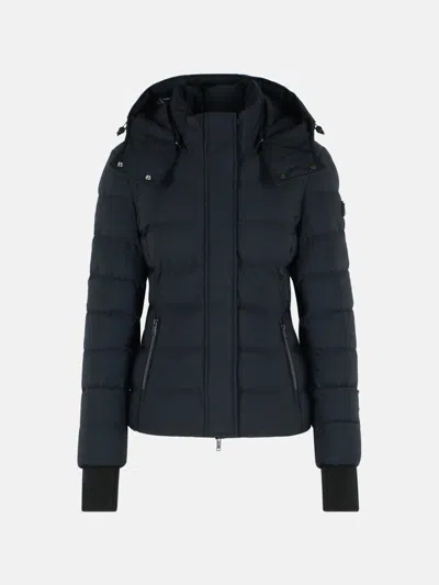 Moose Knuckles Faux-fur Hooded Puffer Jacket In Blue