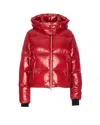 Moose Knuckles Quilted Hooded Jacket Zip Pockets In Red