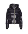 Moose Knuckles Hooded Padded Quilted Jacket With Zip Pockets In Black