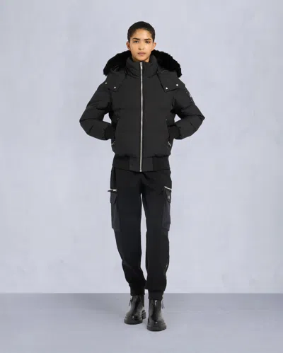 Moose Knuckles Women's Cloud Shearling Bomber Jacket In Black