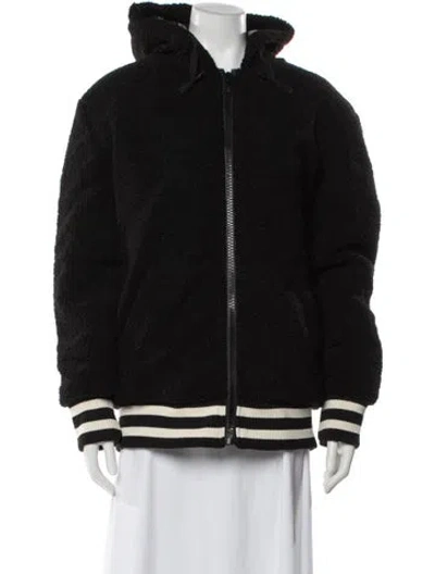Pre-owned Moose Knuckles Colorblock Pattern Jacket In Black