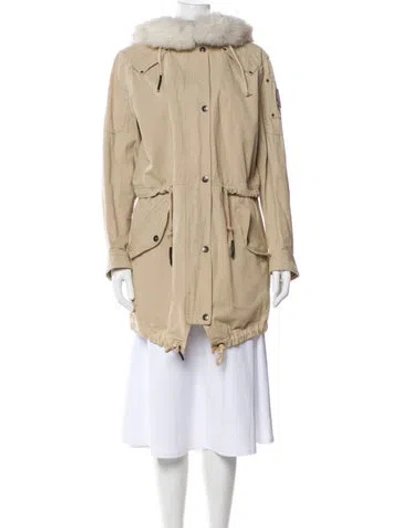 Pre-owned Moose Knuckles Colorblock Pattern Trench Coat In Neutral