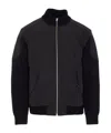 Moose Knuckles Contrast-panel Bomber Jacket In Black