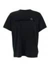 Moose Knuckles 'conway' Black Crewneck T-shirt With Logo Lettering Print On The Front In Black