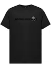 Moose Knuckles 'conway' Black Crewneck T-shirt With Logo Lettering Print On The Front In Black