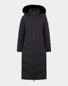 Moose Knuckles Cooper Lake Parka With Detachable Hood And Shearling Trim In Black