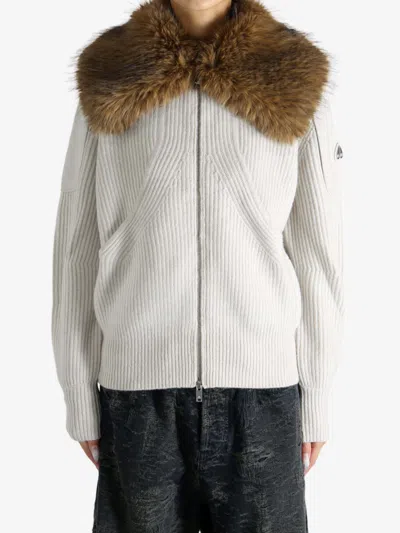 Moose Knuckles Corina Full-zip Jumper In White