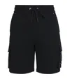 Moose Knuckles Black Shorts With Elastic Waist And Side Cargo Pockets In Black