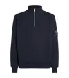 Moose Knuckles Cotton Hartsfield Quarter-zip Sweatshirt In Blue