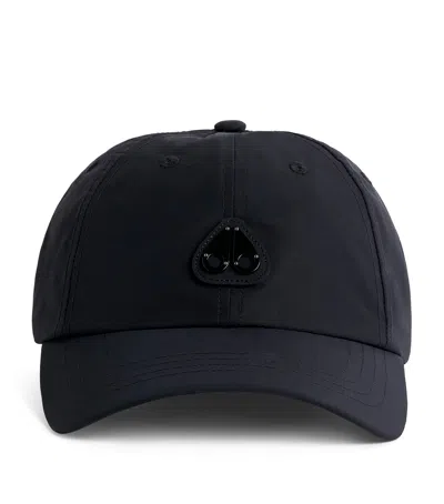 Moose Knuckles Cotton Logo Baseball Cap In Black